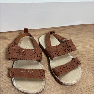OshKosh B'gosh Brown Sandals with Floral Design